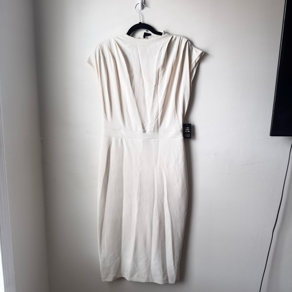Express White Midi Dress | Cap Sleeves | Modern Chic | NWT Size M